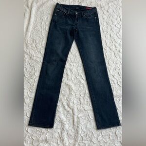 Seven 7 Classic Denim Black Blue Dark Wash Straight Leg Jeans Women’s Size 26